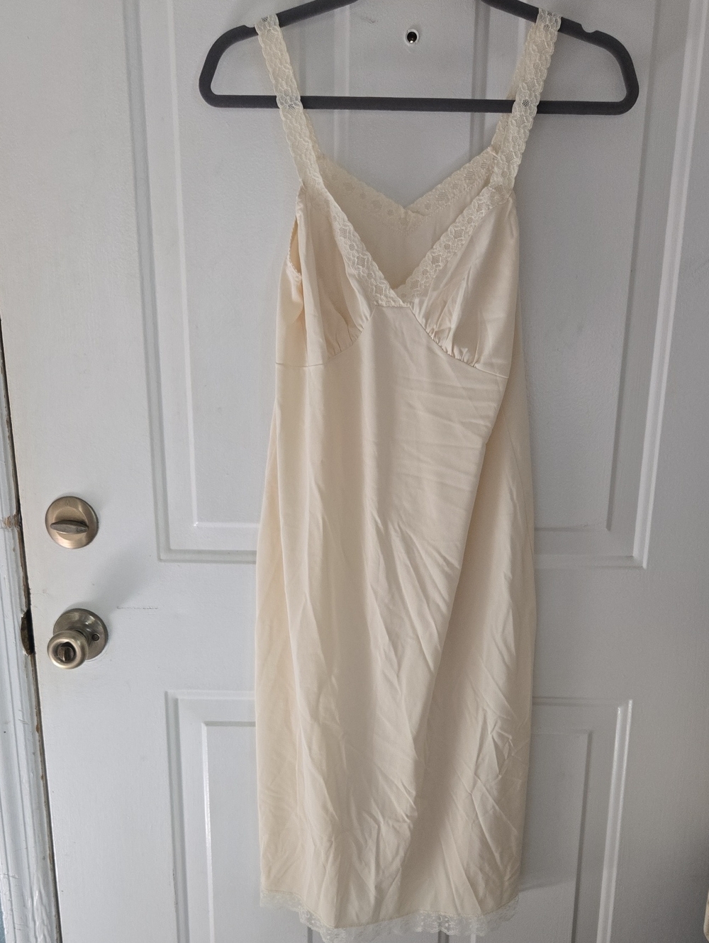 Classic Cream Lace-Trim Slip Dress - Women Intimates